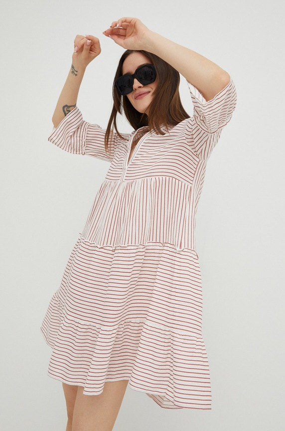 Vero Moda sukienka bawełniana biały 10225791.SnowWhit4