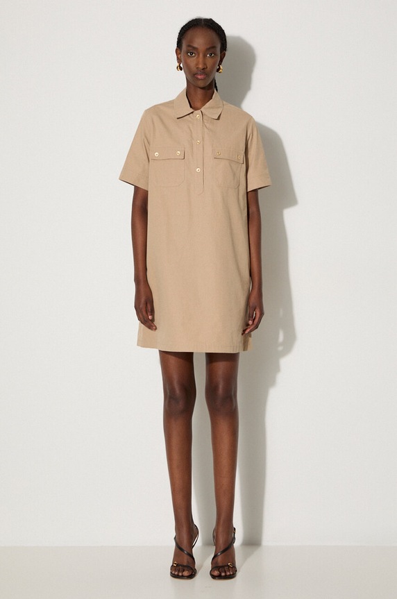 A.P.C. cotton dress COGBM.F05953 beige AA00
