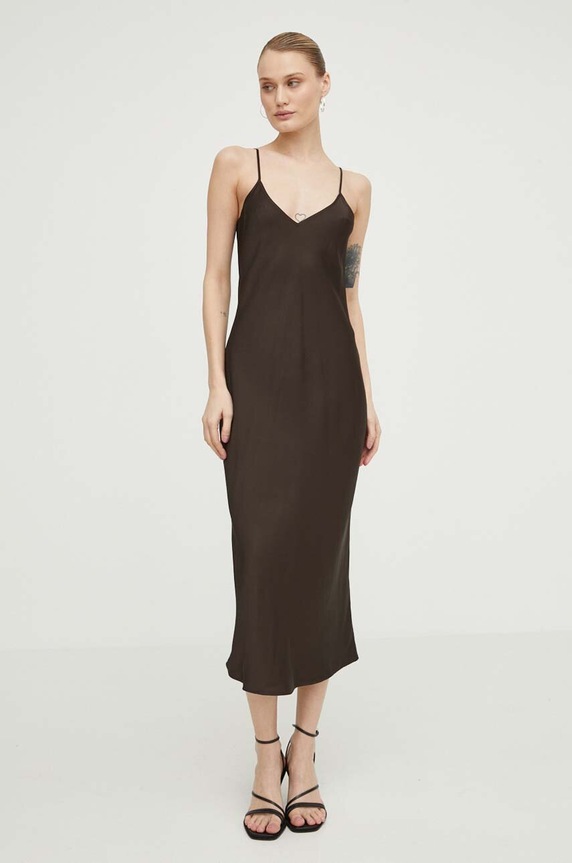 Samsoe ruha SASHARON vállas barna F10000026