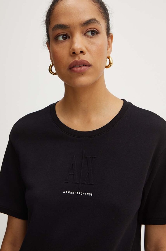 Bavlnené šaty Armani Exchange čierna 8NYAGY.YJ68Z.NOS
