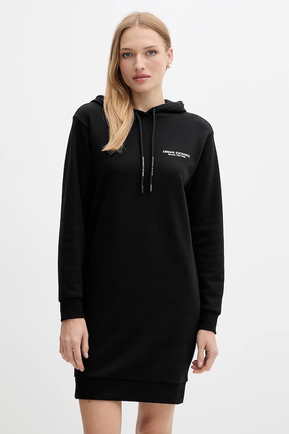 Bavlnené šaty Armani Exchange bavlna čierna XW001453.AF10830.NOS