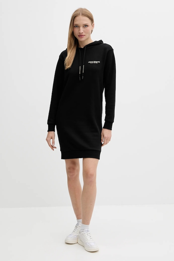 Bavlnené šaty Armani Exchange XW001453.AF10830.NOS čierna AA00