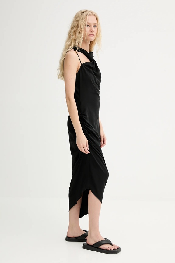 Renewed vestito con aggiunta di lino creative upcycling naprawa.8052029031338 nero AA00