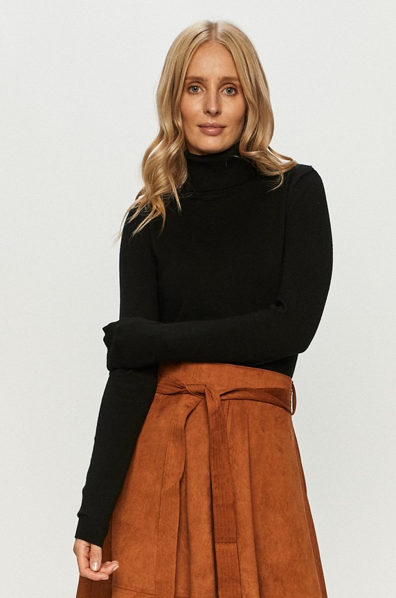 Vero Moda - Sveter rolák čierna 10231630