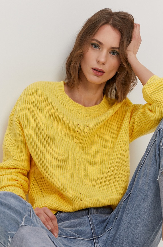 Pieces - Sweter pozostałe żółty 17100760