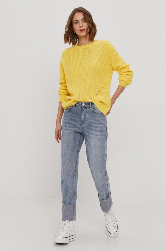 Pieces - Sweter 17100760 żółty AA00