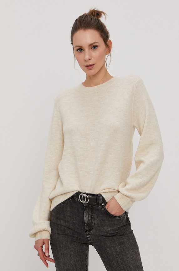 Svetr Pieces kulatý béžová 17110765