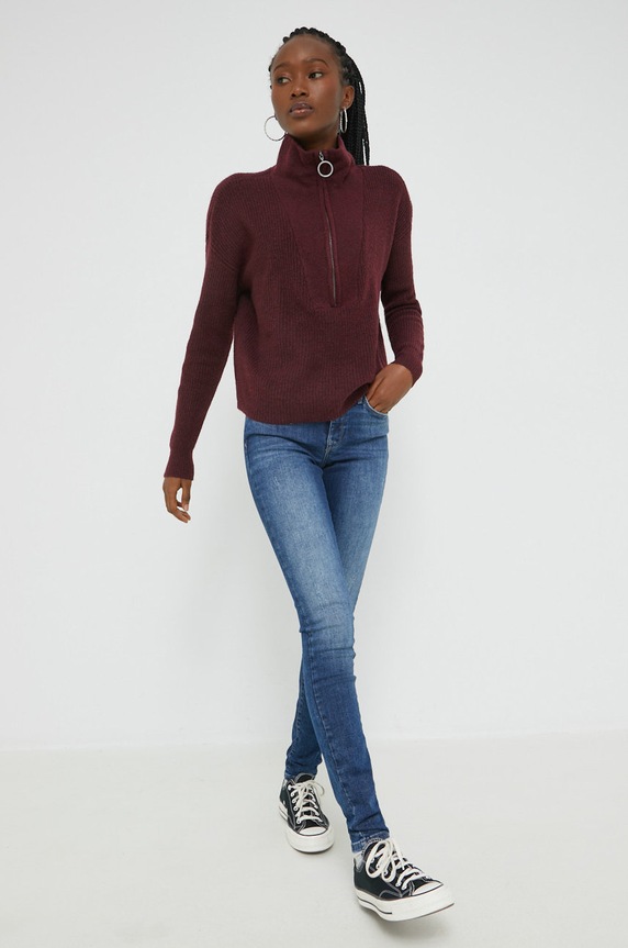 Noisy May sweter 27015021 bordowy AA00