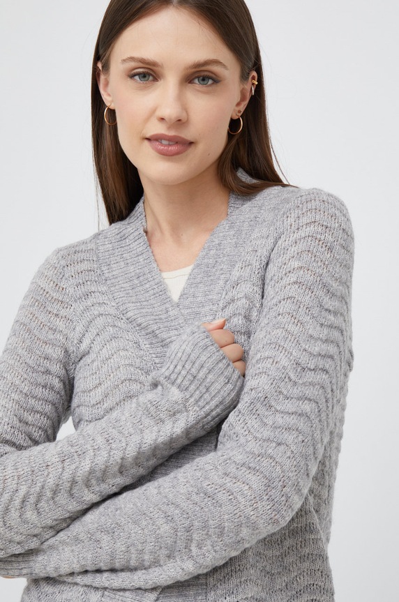 Y.A.S kardigán gyapjú keverékből szürke 26028658.LightGreyM