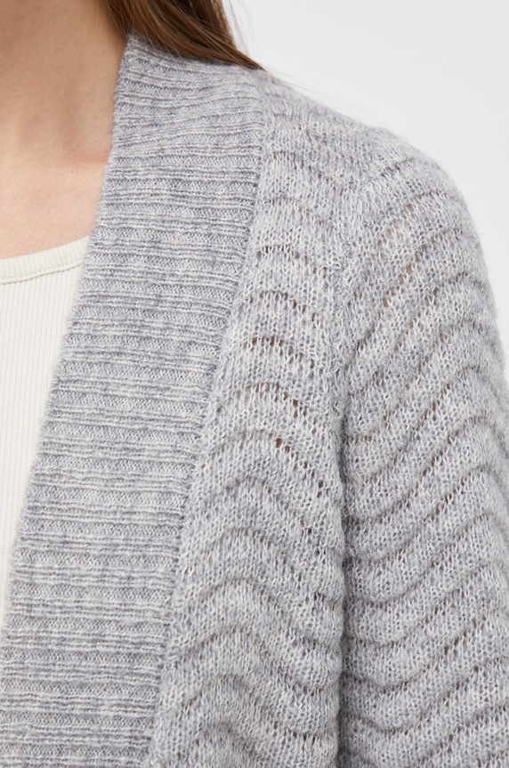 Y.A.S kardigán gyapjú keverékből 26028658.LightGreyM szürke