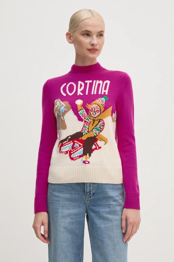 MC2 Saint Barth sweter półgolf różowy PEA0004