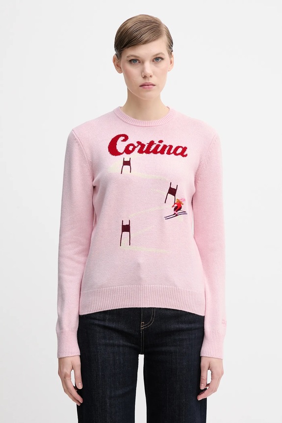 MC2 Saint Barth sweter wełniany okrągły różowy QUE0018