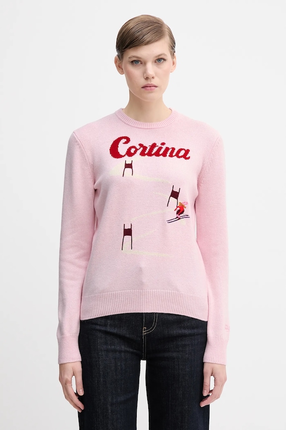 MC2 Saint Barth sweter wełniany okrągły różowy QUE0018