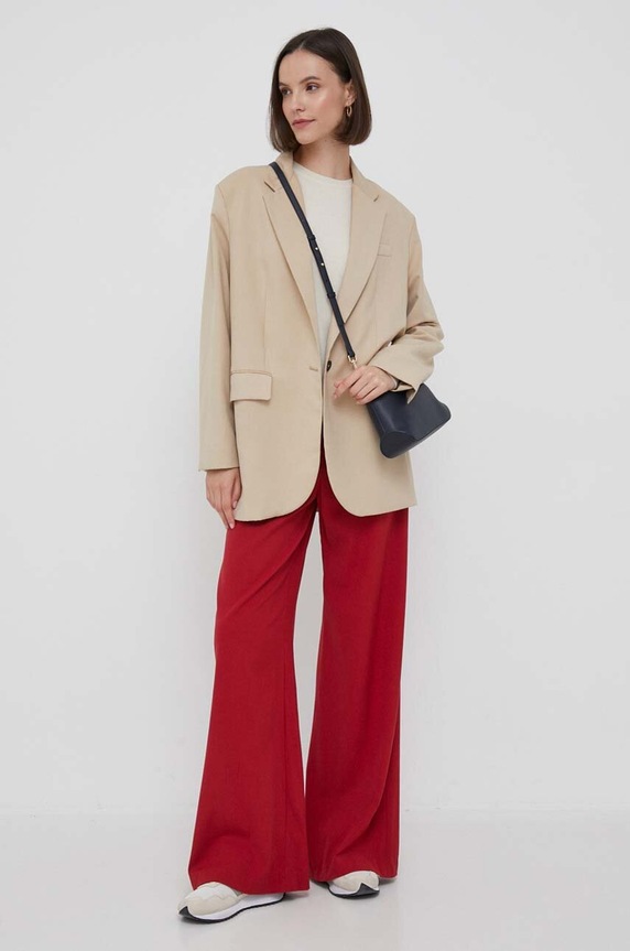 United Colors of Benetton gyapjú pulóver 1002D1K01.000. bézs AA00