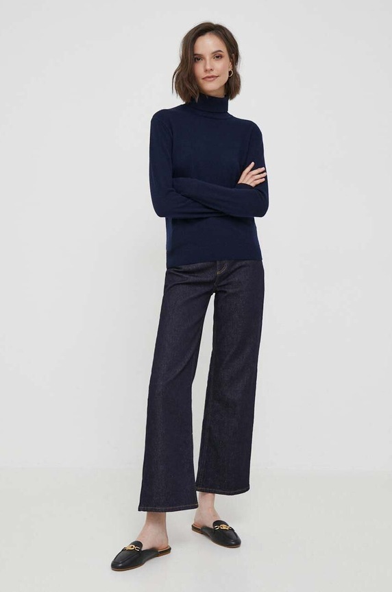 United Colors of Benetton sweter wełniany 1002D2348.016 granatowy AA00