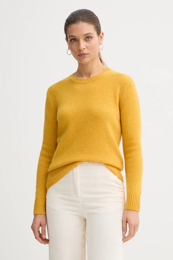 United Colors of Benetton sweter wełniany żółty 103ME1N23