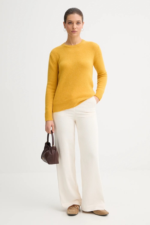 United Colors of Benetton sweter wełniany 103ME1N23 żółty AA00
