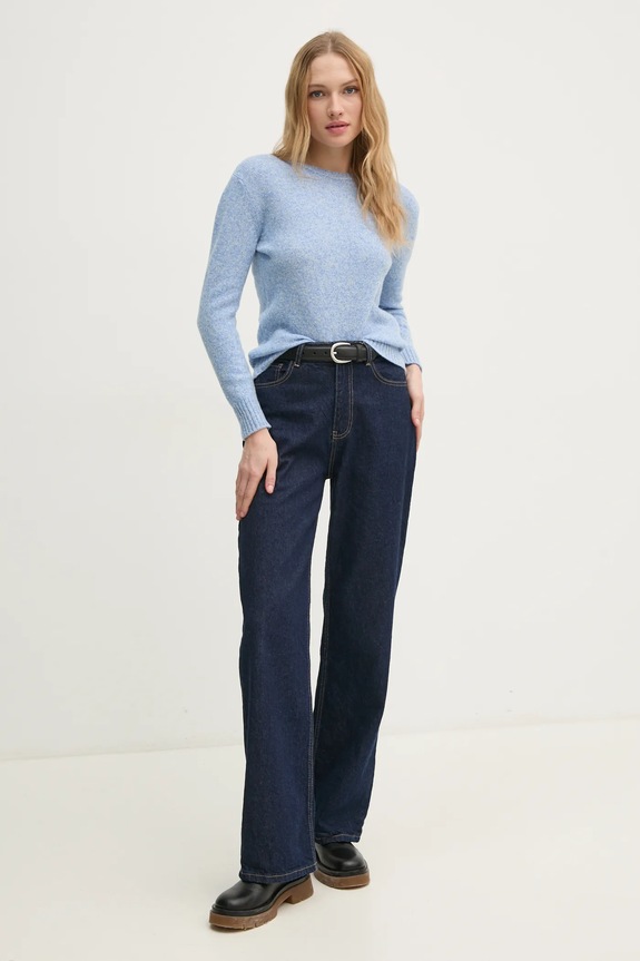 Шерстяной свитер United Colors of Benetton 103ME1N23 голубой AA00
