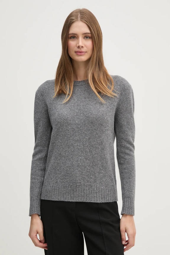 Μάλλινο πουλόβερ United Colors of Benetton μελανζέ γκρί 103ME1N23