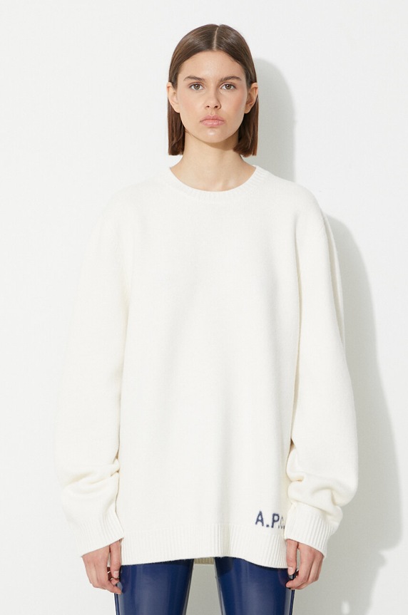 A.P.C. sweter wełniany biały H23059