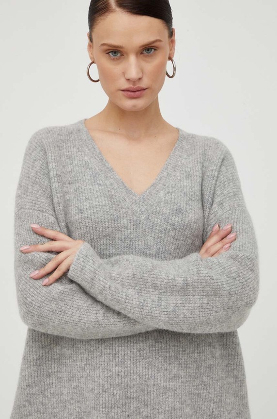 Gestuz sweter wełniany szary 10905932