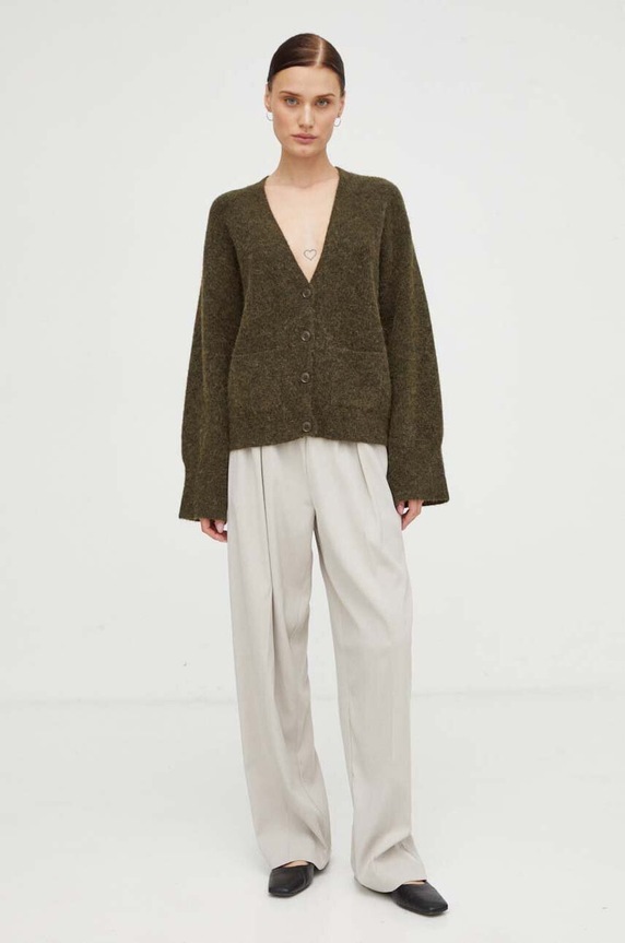 Μάλλινη ζακέτα Gestuz 10906724 πράσινο AA00