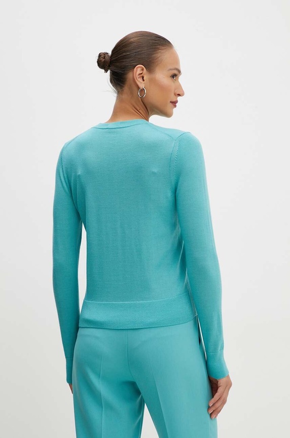 Odzież BOSS kardigan wełniany 50492552 turkusowy