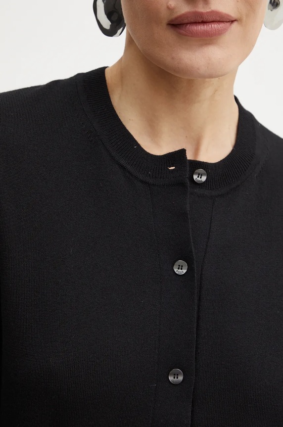 Μάλλινη ζακέτα BOSS 50492552 μαύρο