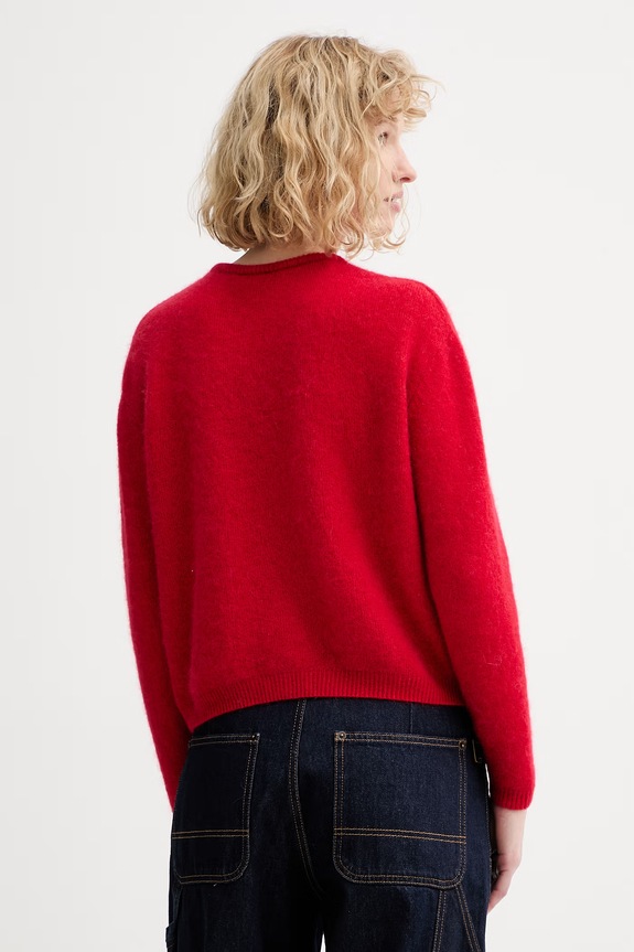 Ρούχα Ζακέτα από μίγμα μαλλιού American Vintage GILET ML COL ROND VITO19E κόκκινο