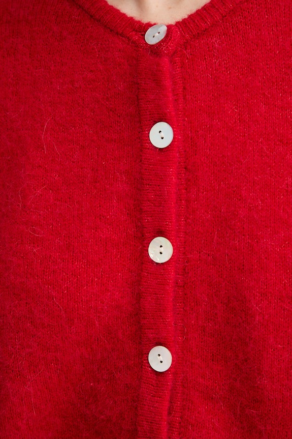Ζακέτα από μίγμα μαλλιού American Vintage GILET ML COL ROND VITO19E κόκκινο