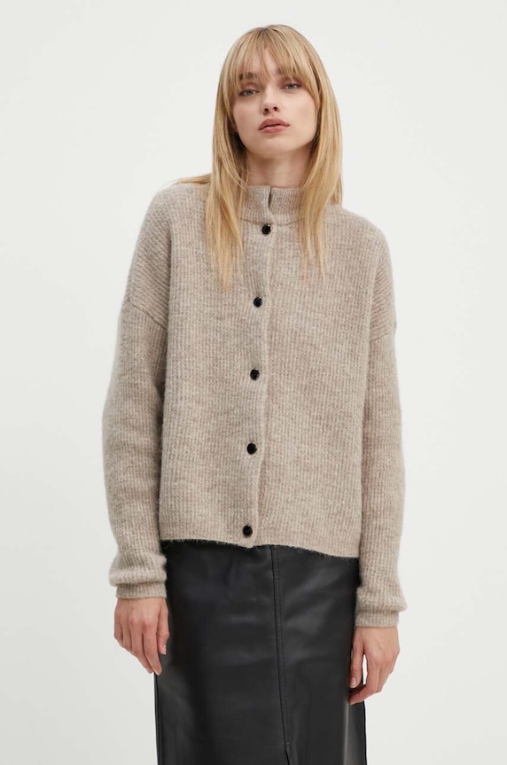 Gestuz kardigan wełniany beżowy 10905931