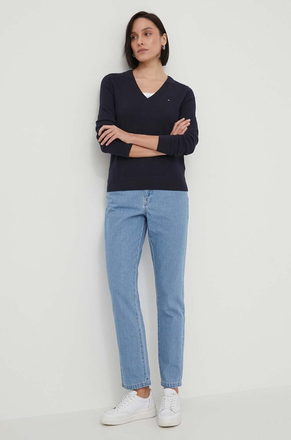 Tommy Hilfiger pulóver WW0WW42049 sötétkék AA00