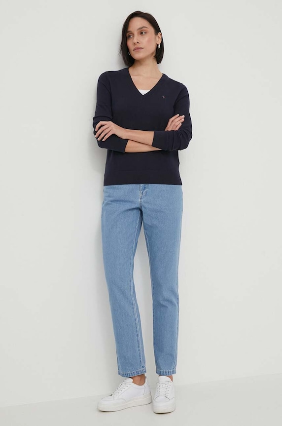 Tommy Hilfiger pulóver WW0WW42049 sötétkék AA00