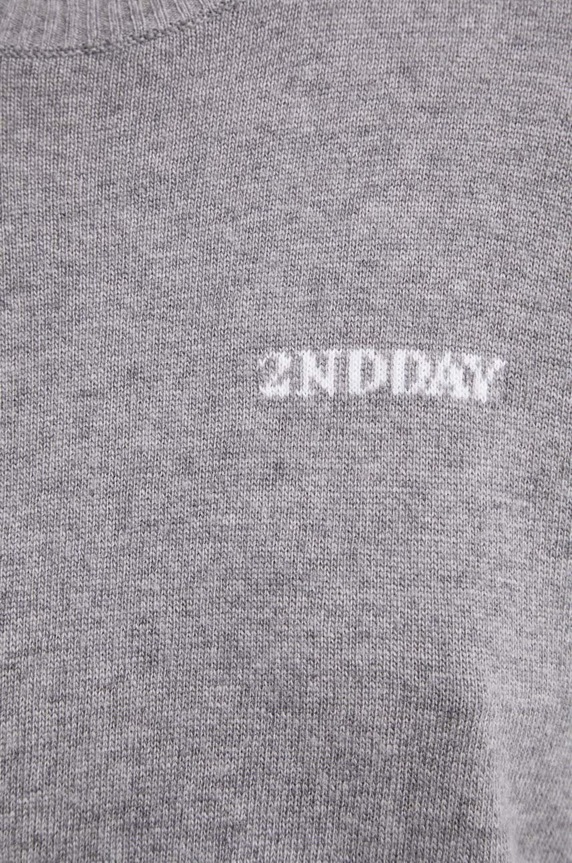 2NDDAY sweter z domieszką wełny Lance 2ND Lance TT - Soft Wool Blen 2000340408 szary