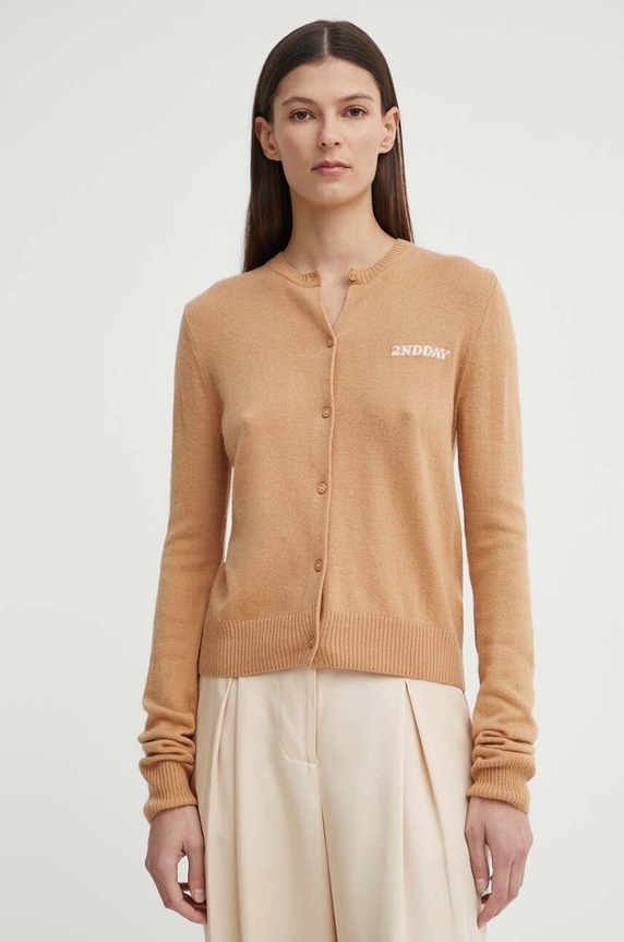 2NDDAY kardigan con aggiunta di lana 2ND Vinny TT - Soft Wool Blen misto lana marrone 2000341408
