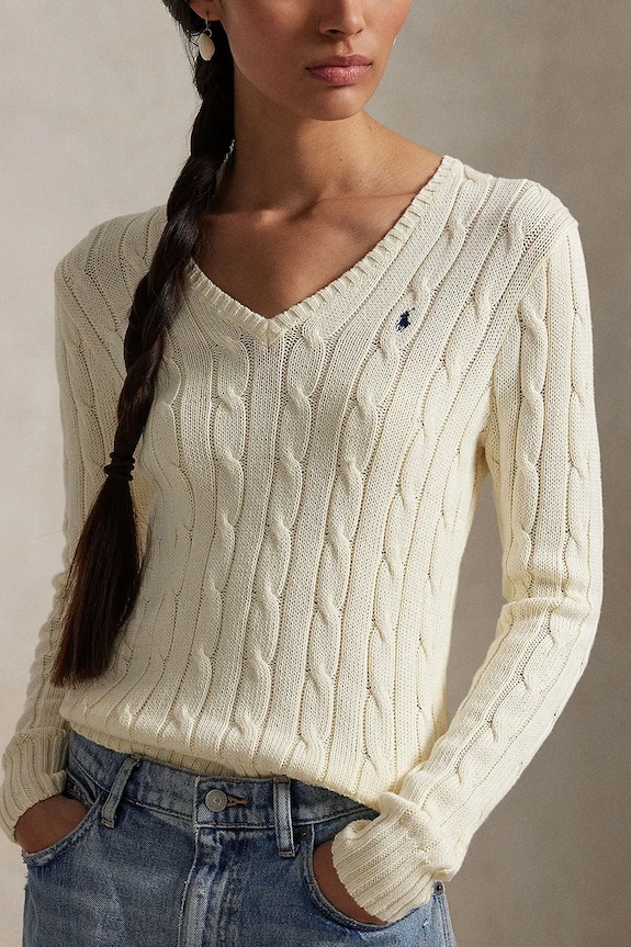 Polo Ralph Lauren pulóver női pamut bézs 211971870