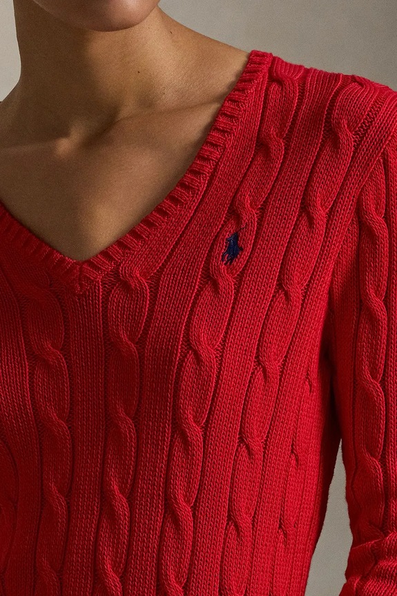 Polo Ralph Lauren sveter dámsky bavlnený červená 211971870