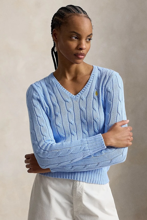 Polo Ralph Lauren светр бавовняний жіночий блакитний 211971870