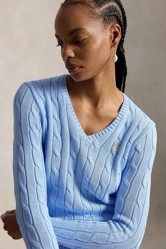 Polo Ralph Lauren светр бавовняний жіночий 211971870 блакитний