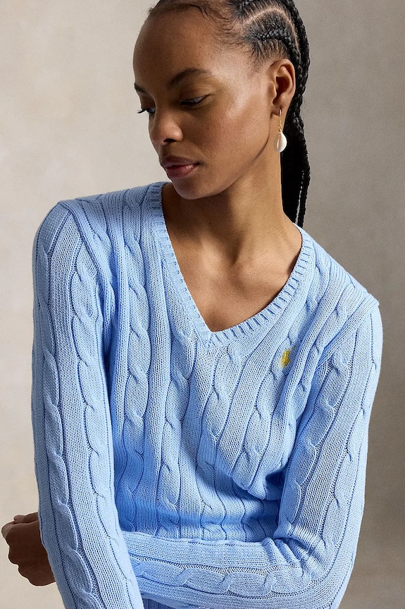 Polo Ralph Lauren светр бавовняний жіночий 211971870 блакитний