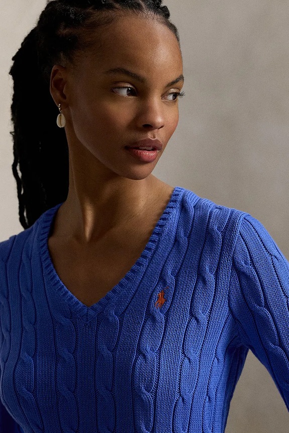 Polo Ralph Lauren pulover za žene od pamuka plava 211971870