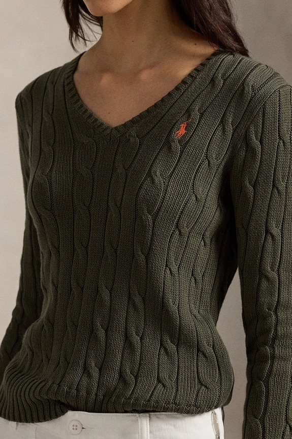 Polo Ralph Lauren sweter damski bawełniany zielony 211971870