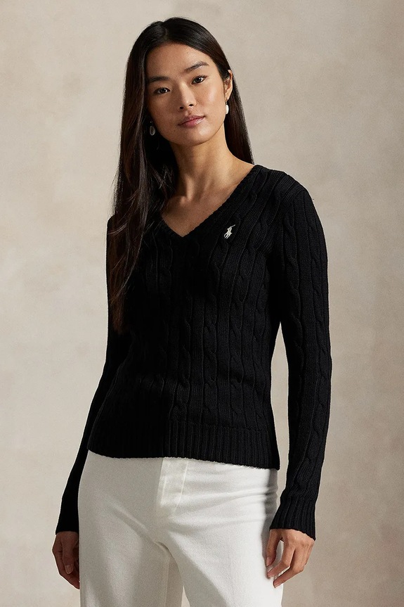 Polo Ralph Lauren sveter dámsky bavlnený bavlna čierna 211971870