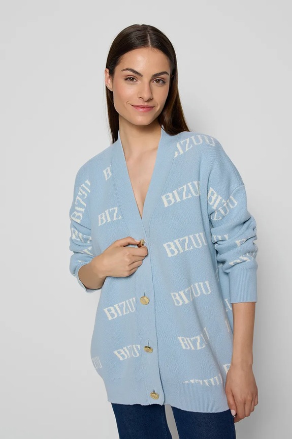 BIZUU cardigan pentru femei, din bumbac KYLE albastru KYLE.BLEKITNY