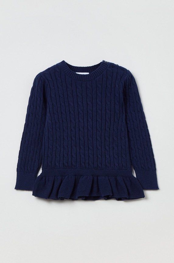 OVS sweter bawełniany dziecięcy pozostałe granatowy 1429224.GIRL.9.36MONTHS