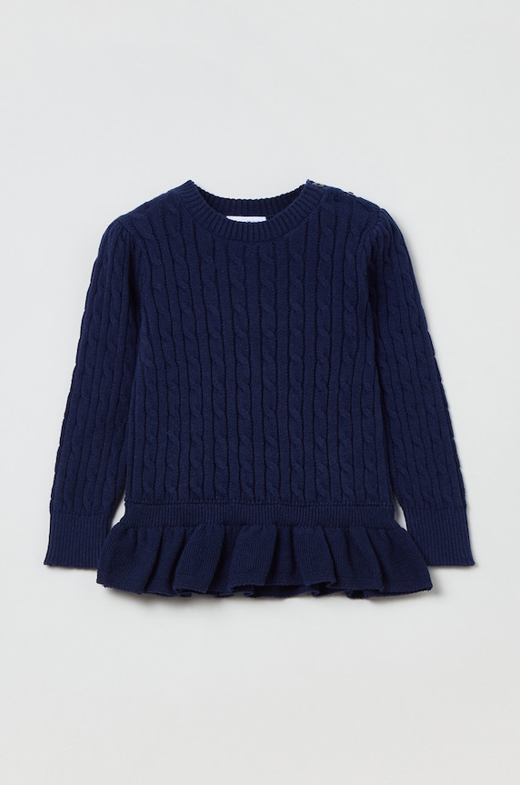 OVS sweter bawełniany dziecięcy pozostałe granatowy 1429224.GIRL.9.36MONTHS