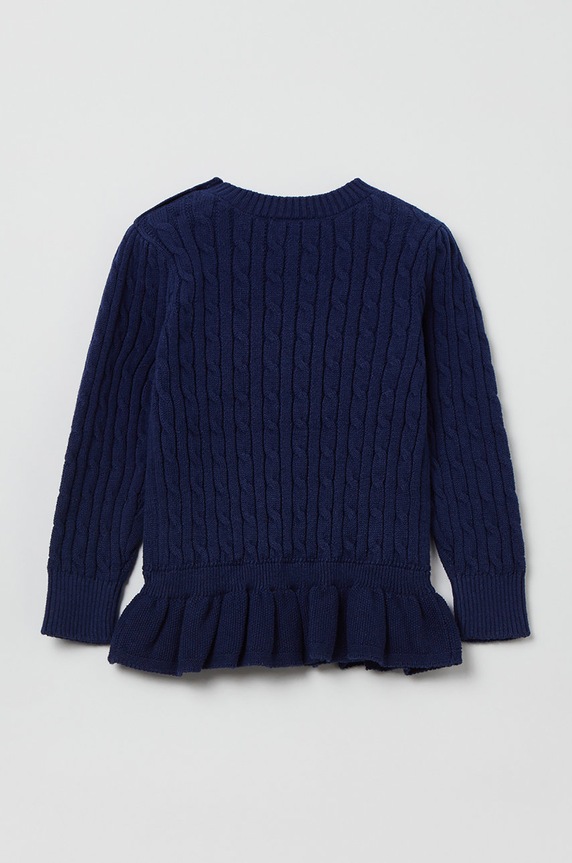 OVS sweter bawełniany dziecięcy 1429224.GIRL.9.36MONTHS granatowy AA00