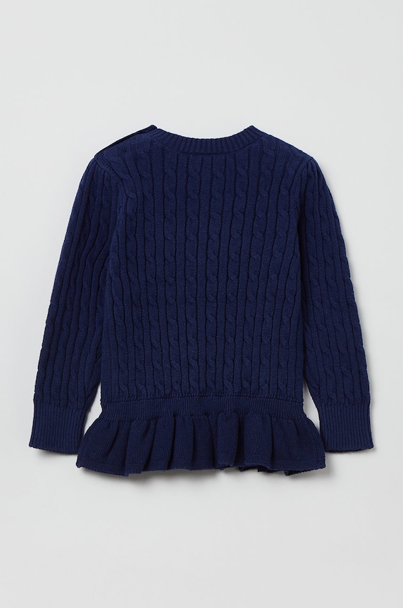 OVS sweter bawełniany dziecięcy 1429224.GIRL.9.36MONTHS granatowy AA00