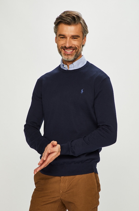 Polo Ralph Lauren - Sweter 710684957001 okrągły granatowy 710684957001