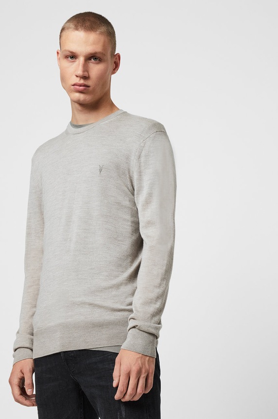 AllSaints - Πουλόβερ Mode Merino Crew MK129D γκρί AA00